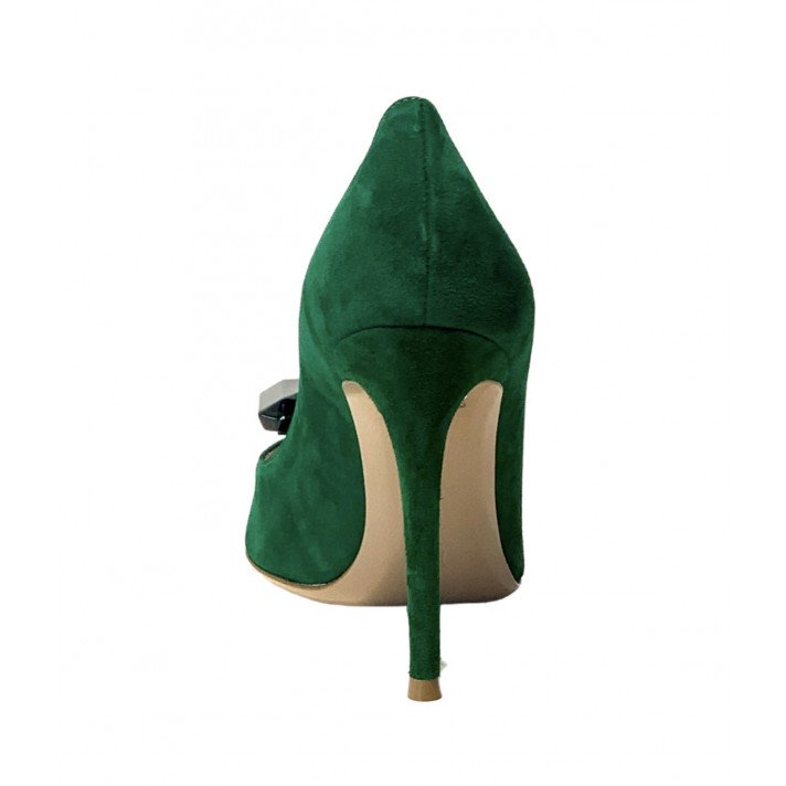 JAIPUR PUMP VELOURS VERTE 10.5 GIANVITO ROSSI