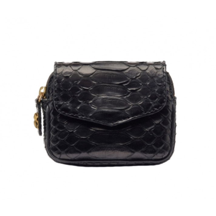 PORTE MONNAIE KARL PYTHON NOIR CLARIS VIROT