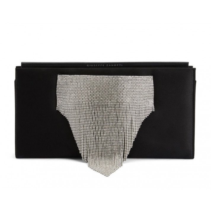 POCHETTE JOSIANE SATIN NOIRE GIUSEPPE ZANOTTI