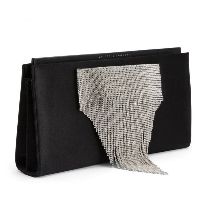 POCHETTE JOSIANE SATIN NOIRE GIUSEPPE ZANOTTI