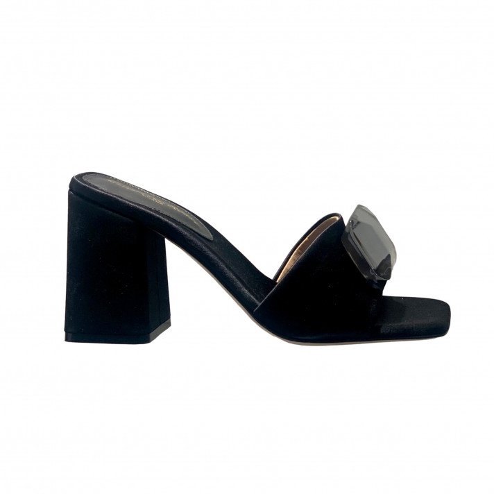 JAIPUR MULES SATIN NOIRES GIANVITO ROSSI