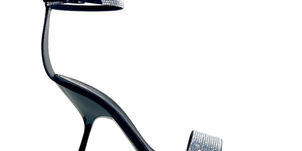 Sandales à Lanières Sergio Rossi BESS – Noir, Strass Cristaux, Daim – Taille 38,5 & 40, Neuves Avec Emballage