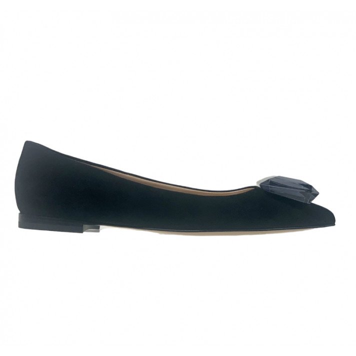 JAIPUR BALLERINES NOIRES VEAU VELOURS GIANVITO ROSSI