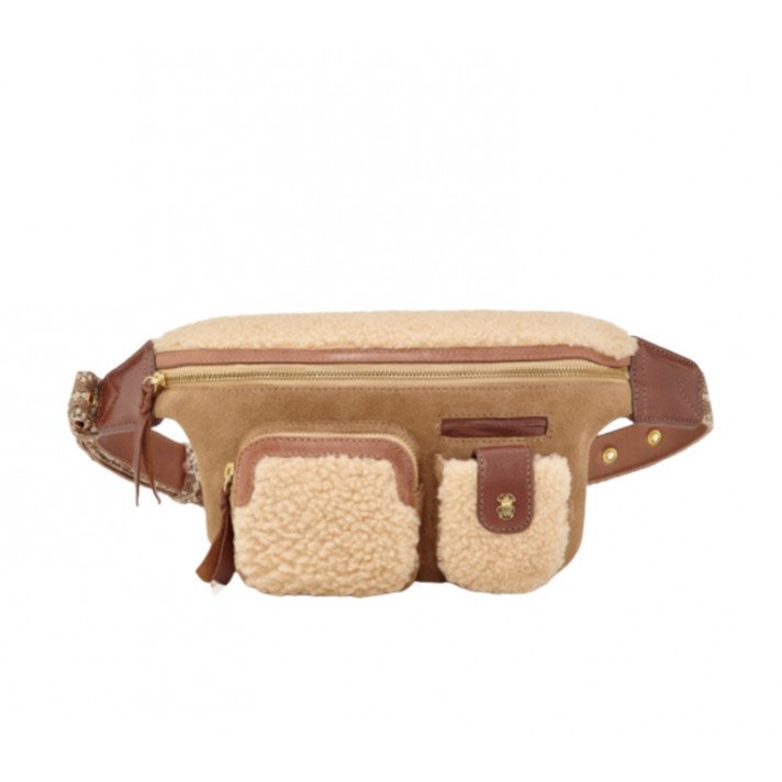 SAC BANANE CUIR ROMEO OLIVE ET SHERLING CLARIS VIROT