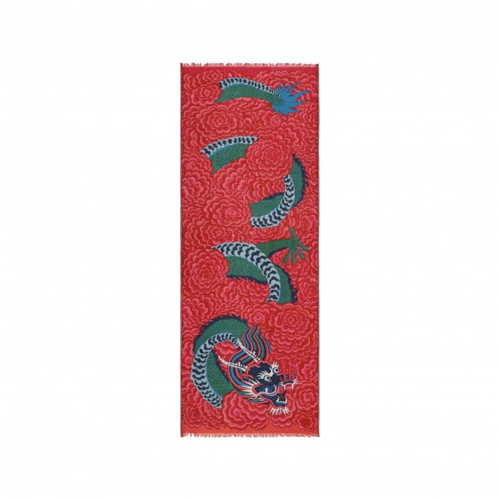 ECHARPE DRAGON 70 FUSHIA INOUI EDITIONS