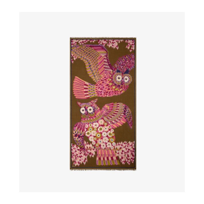 SCARF ETOLE 100 HULULE FUCHSIA LAINE INOUI EDITIONS