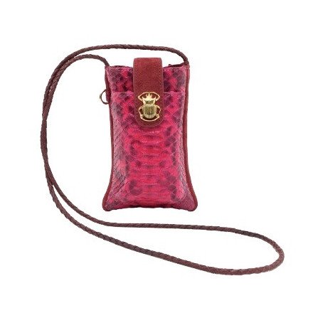 ETUI TELEPHONE DOUBLE MARCUS PYTHON CELOSIA ROSE CLARIS VIROT