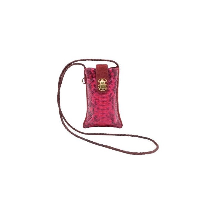 ETUI TELEPHONE DOUBLE MARCUS PYTHON CELOSIA ROSE CLARIS VIROT