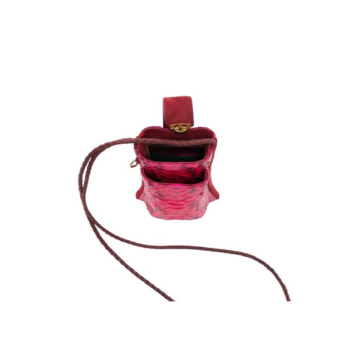 ETUI TELEPHONE DOUBLE MARCUS PYTHON CELOSIA ROSE CLARIS VIROT