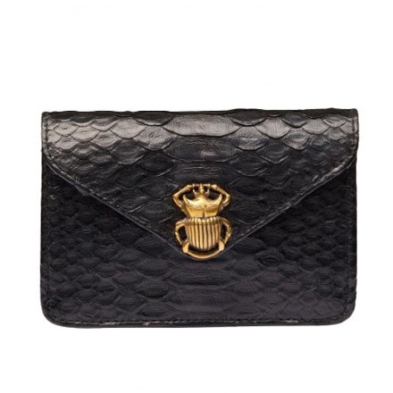PORTE MONNAIE ALEX NOIR BEETLE OR CLARIS VIROT