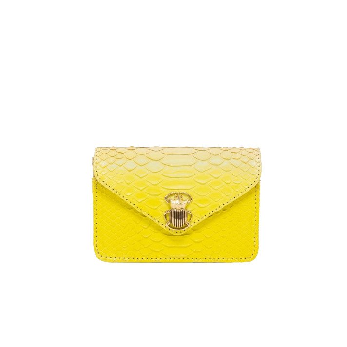 PORTE MONNAIE ALEX PYTHON JAUNE MAÏS CLARIS VIROT