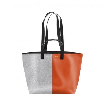 LE PRATIQUE CUIR SMALL ORANGE/SILVER CAHU