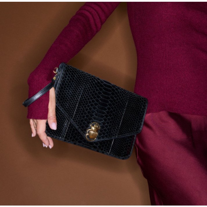 POCHETTE PYTHON ALICIA NOIR CLARIS VIROT