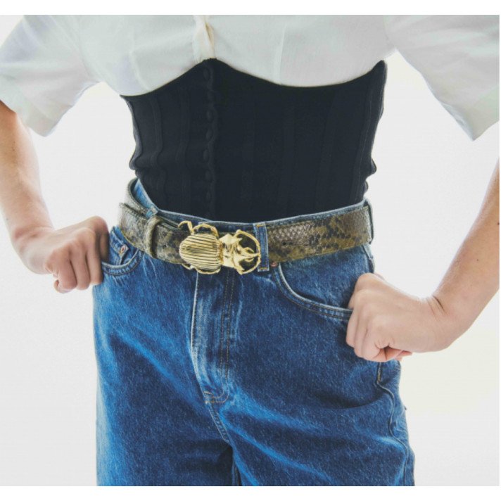 CEINTURE PYTHON KAKI CLARIS VIROT