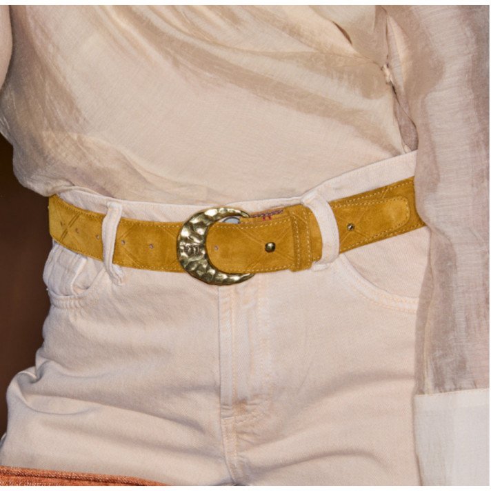 CEINTURE SUEDE AMBRE CLOUTEE CLARIS VIROT