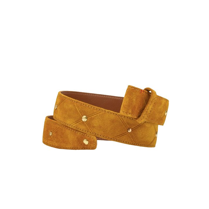 CEINTURE SUEDE AMBRE CLOUTEE CLARIS VIROT