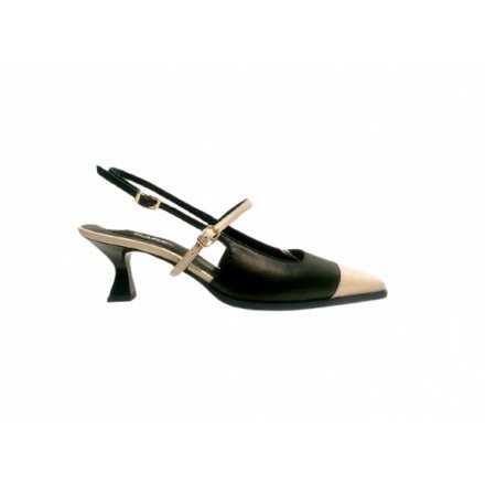 CECILE SLINGBACK NOIR/BEIGE CAREL
