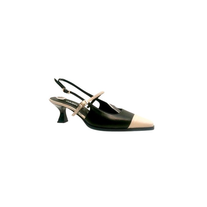 CECILE SLINGBACK NOIR/BEIGE CAREL