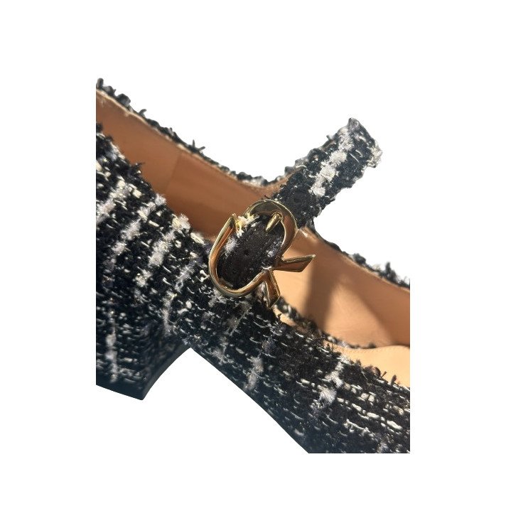 BALLERINE BOUCLE NOIR GIANVITO ROSSI