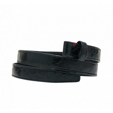 BABY CEINTURE CUIR NOIR VERNIS VINTAGE CLARIS VIROT