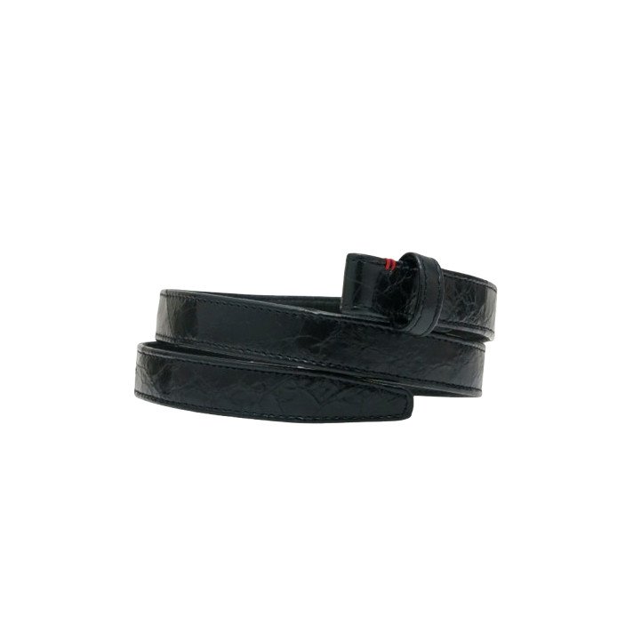 BABY CEINTURE CUIR NOIR VERNIS VINTAGE CLARIS VIROT