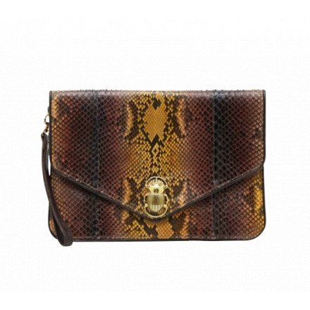 POCHETTE PYTHON ALICIA OEIL DE TIGRE CLARIS VIROT