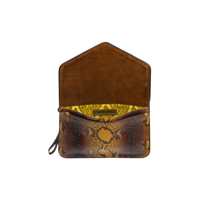 POCHETTE PYTHON ALICIA OEIL DE TIGRE CLARIS VIROT