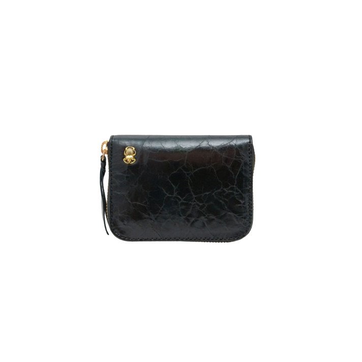 PORTEFEUILLE MINI BOB CUIR VERNIS NOIR CLARIS VIROT