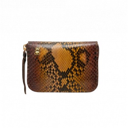 PORTEFEUILLE MINI BOB PYTHON OEIL DE TIGRE CLARIS VIROT