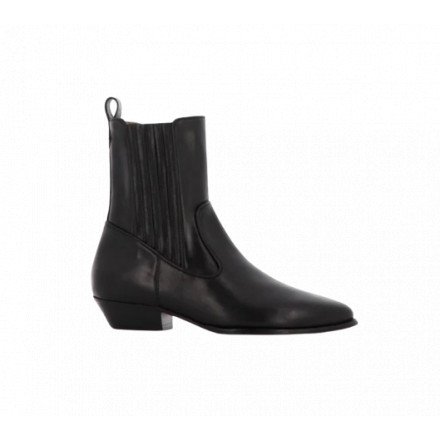 ABBEY BOOTS CUIR NOIR SOCQUE