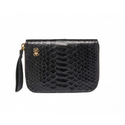 PORTEFEUILLE MINI BOB SCARABEE PYTHON NOIR CLARIS VIROT