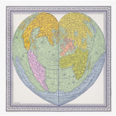 CARRE 130 MAPPEMONDE MULTICO INOUÏ EDITIONS