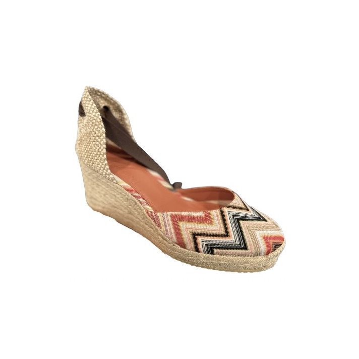 EVA ESPADRILLE COMPENSE 60 MULTICO ORANGE MARR MISSONI