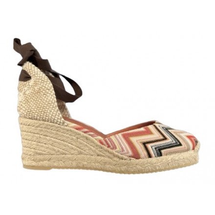 EVA ESPADRILLE COMPENSE 60 MULTICO ORANGE MARR MISSONI