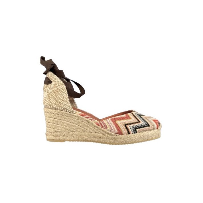 EVA ESPADRILLE COMPENSE 60 MULTICO ORANGE MARR MISSONI