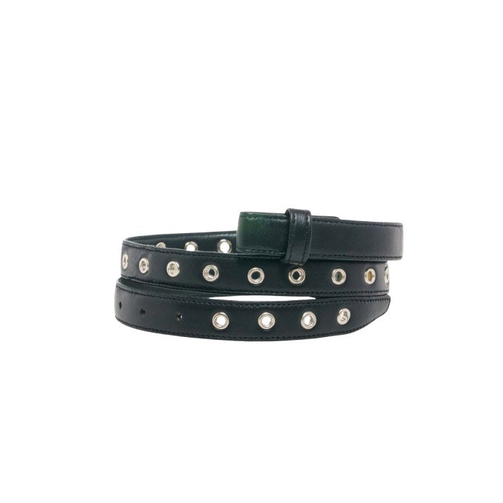 BABY CEINTURE NAPPA NOIR ARG OEILLET CLARIS VIROT