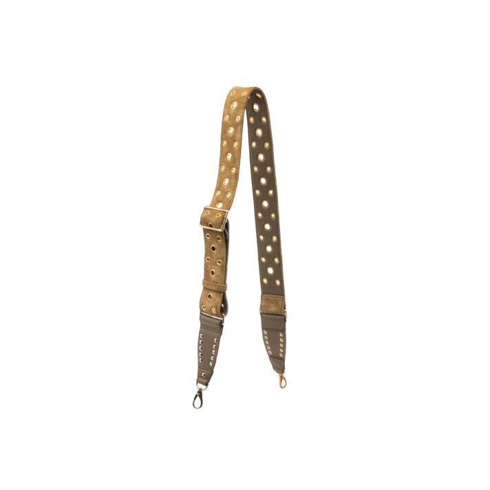 BANDOULIERE DAIN OLIVE OILLET OR CLARIS VIROT