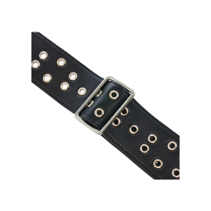 BANDOULIERE NOIR OEILLET ARGENT CLARIS VIROT