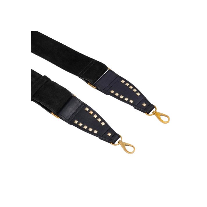 BANDOULIERE DAIM NOIR/OR CLARIS VIROT