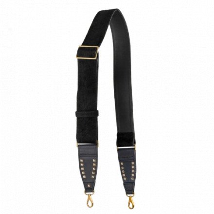 BANDOULIERE DAIM NOIR/OR CLARIS VIROT