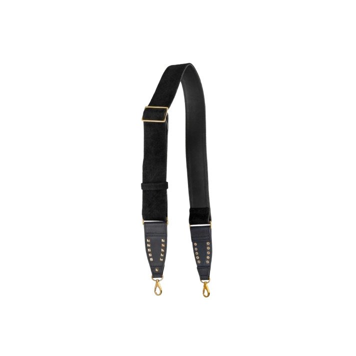 BANDOULIERE DAIM NOIR/OR CLARIS VIROT
