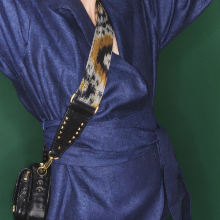 BANDOULIERE TISSUS ENDEK NOIR/OR CLARIS VIROT