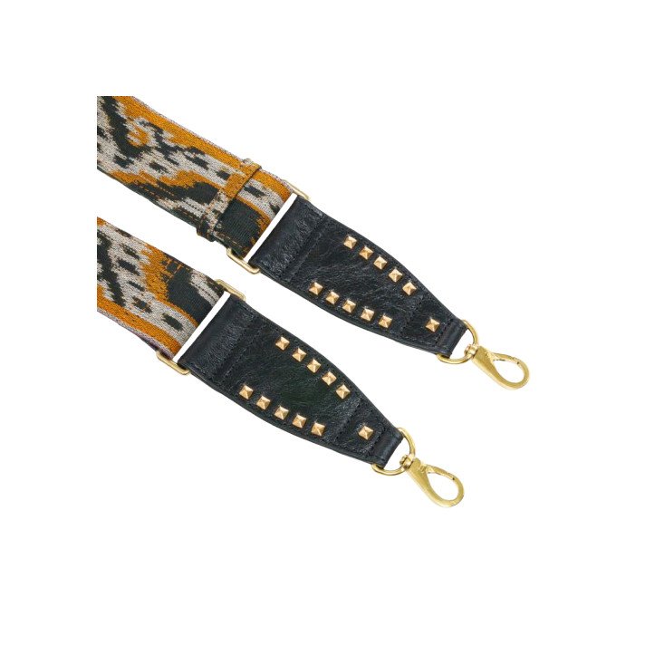 BANDOULIERE TISSUS ENDEK NOIR/OR CLARIS VIROT