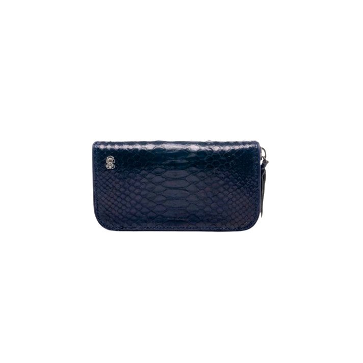 PORTEFEUILLE BOB PYTHON NAVY CLARIS VIROT
