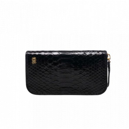 PORTEFEUILLE BOB PYTHON BLACK CLARIS VIROT