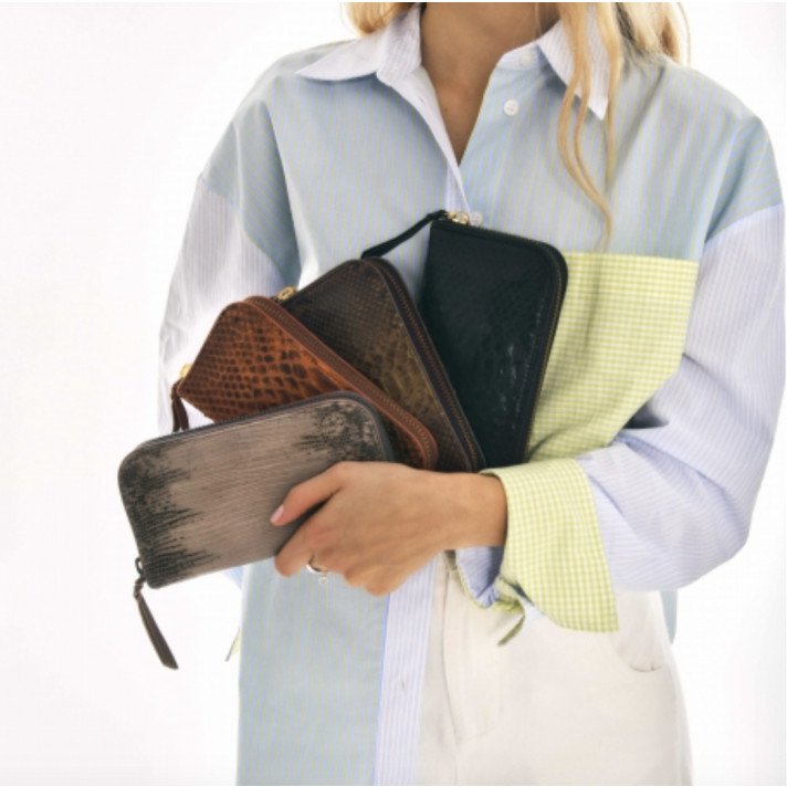 PORTEFEUILLE BOB PYTHON BLACK CLARIS VIROT