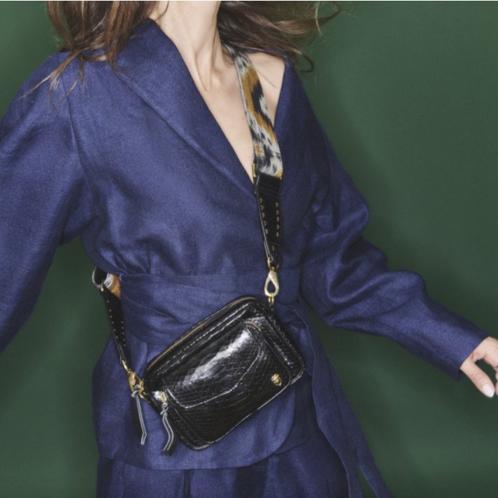 SAC BABY CHARLY PYTHON NOIR OR CLARIS VIROT