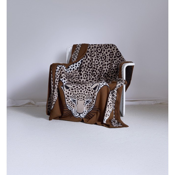 PLAID 130 LEOPARD BEIGE INOUI EDITIONS