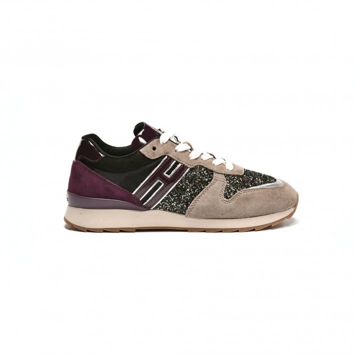 HXW2610 Taupe bordeaux paillettes Hogan