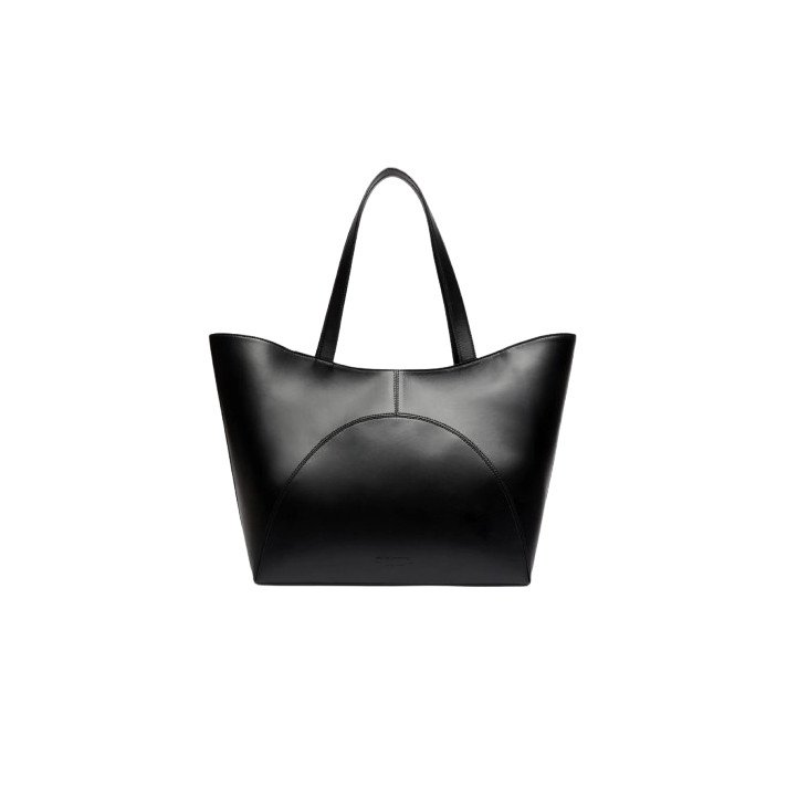 SAC CLEMENCEAU CUIR NOIR BANDE IVOIRE CAREL